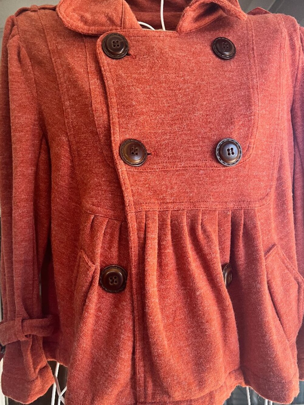 American Rag Cie Sweater Womens Small Rust Orange cardigan  button/crop